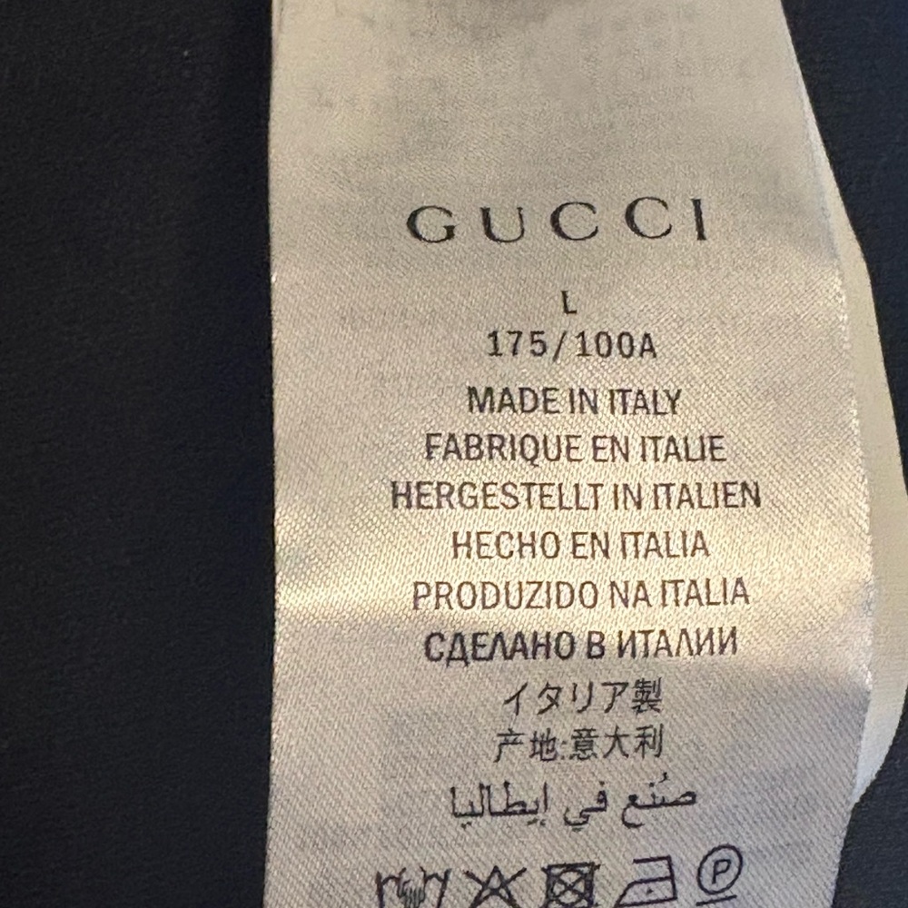 🔥 Gucci Men’s EUC Black Zip Hoodie/Jacket w/ GG logos & elbow pads, large - Picture 9 of 14
